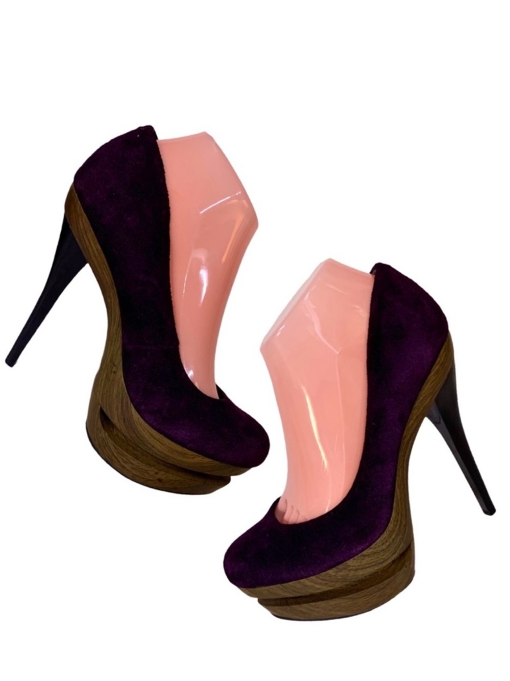 JESSICA SIMPSON "COLIE" PURPLE SUEDE PLATFORM STILETTO HEEL PUMPS (8.5B)